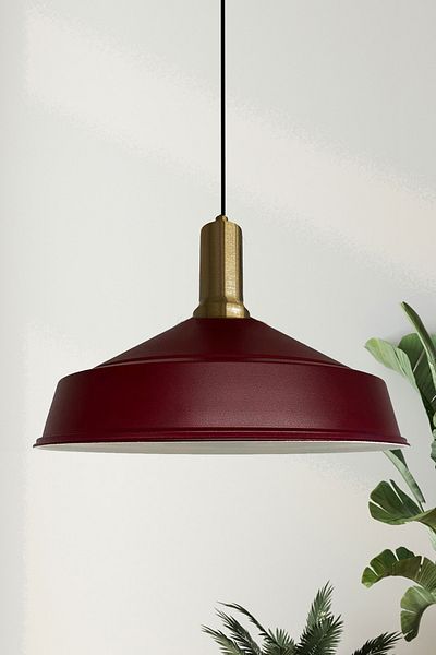 Bamyum Asletl 40 cm Hängelampe Metall E27 Burgundisch