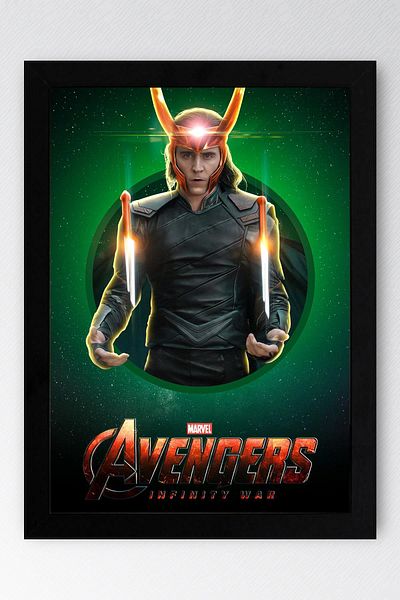 Saturn Loki Framed Picture - Marvel Avengers Movie Poster Art Print