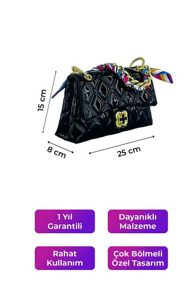KRISTE BELL Patent Leather Black Women's Shoulder Bag - 26482