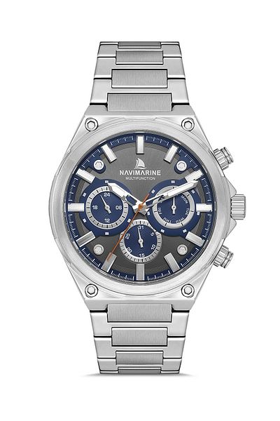 Navimarine Nm265-05 Multifunction Silver Color Steel Men's Wrist Watch