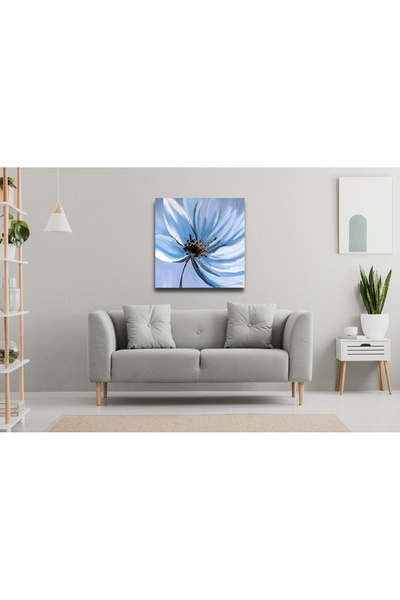 bestablo Διακοσμητικός πίνακας σε καμβά με μπλε λουλούδια