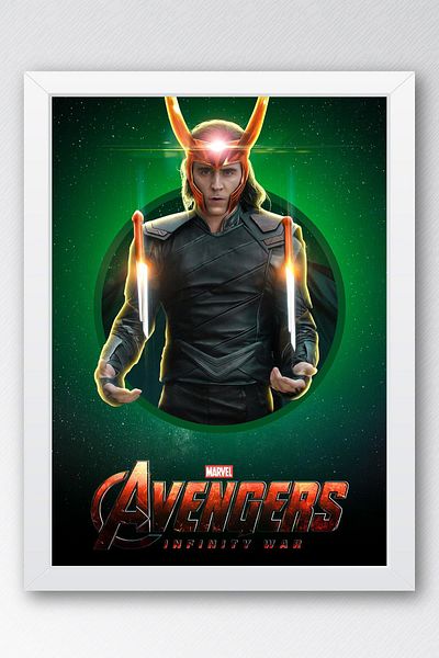 Saturn Pictură înrămată Loki - Pictură poster film Marvel Avengers