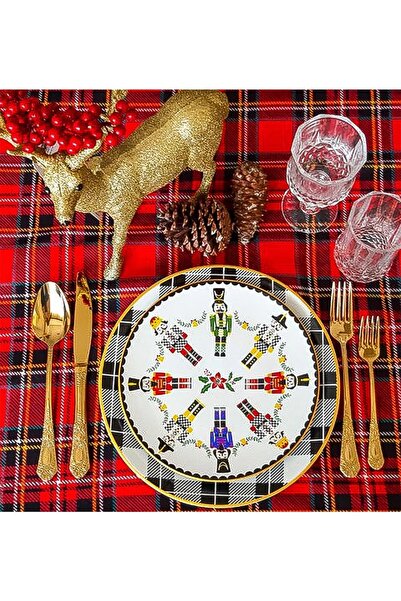 Viva Seramik Nutcracker Lead Soldier Patterned Plate Porcelain 21 cm Cake Plate