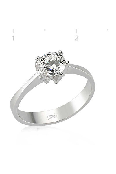 Gumush Gümüş Tek Taş Kadın Yüzük