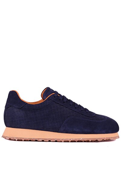 Shoetyle - Navy Blue Genuine Suede Lace-Up Men's Casual Shoes 666-109