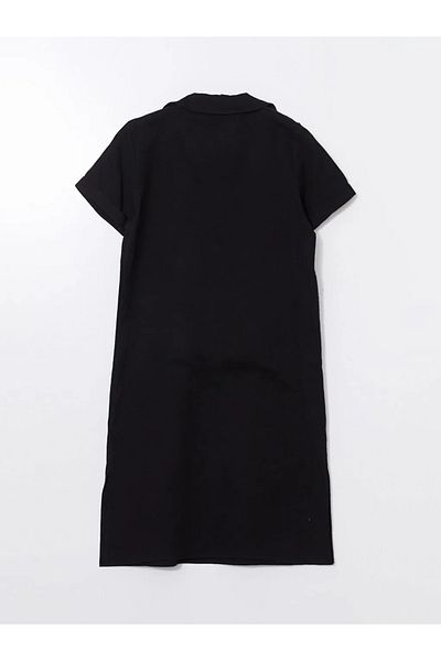 LC Waikiki Rochie de damă LCW Comfort neagră cu guler de cămașă din muselină
