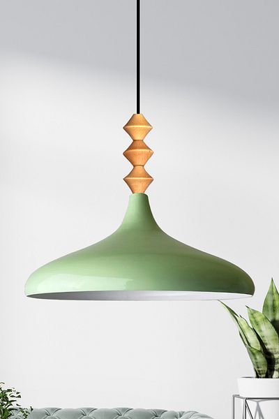 Bamyum Champion 35 cm Hängelampe Metall E27 Minzgrün