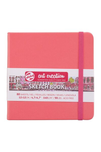 Talens 12X12Cm 140Gr 80Yp Hard Covered Art Creation Sketch Book - Salmon/Rt 9314314 M