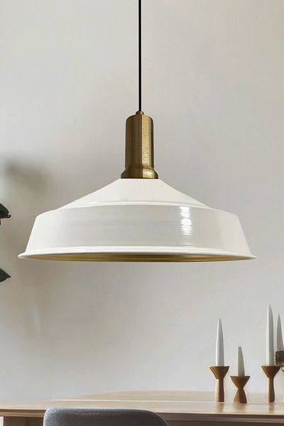 Bamyum Asletl 40 cm Hängelampe Metall E27 Weiß