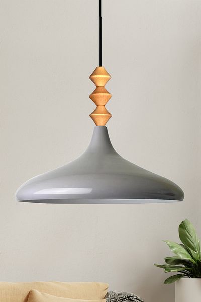 Bamyum Champion 35 cm Hängelampe Metall E27 Grau