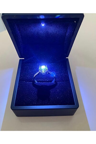 BESKAR 18k Beyaz Altın Kaplamalı Elmas Montür Laboratuvar Pırlantası 2.00 Karat Tektaş Yüzük