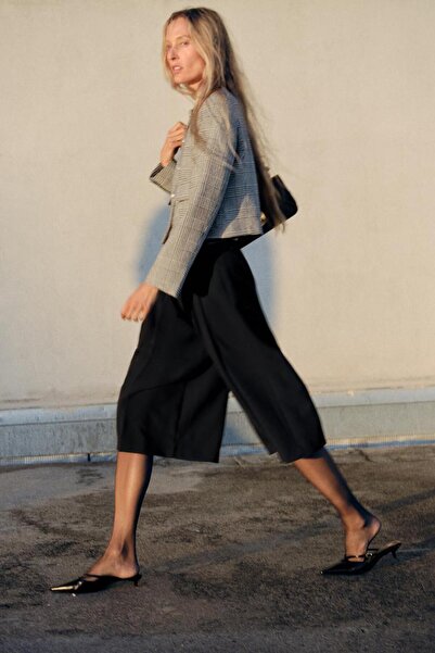 Butik Zara Albucks - Crow's Feet Pattern Short Blazer Jacket Abzra1020