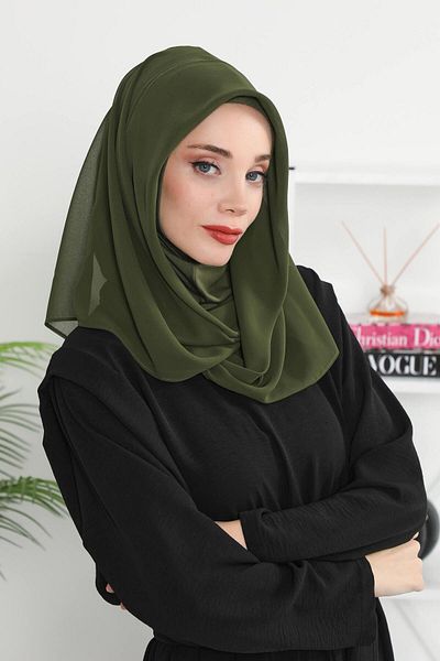 Aisha's Design شال شيفون بونيه داخلي من القطن الممشط، PS-45