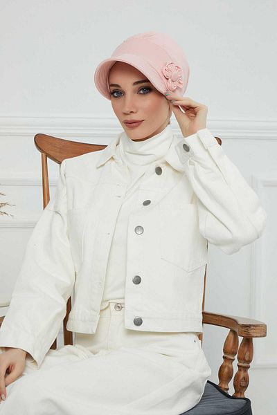 Aisha's Design قبعة بواقٍ للشمس مع إكسسوارات زهور - بونيه، B-72