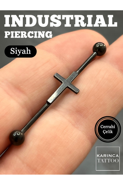 Karınca Piercing Haç Cross Kulak Industrial Köprü Piercing