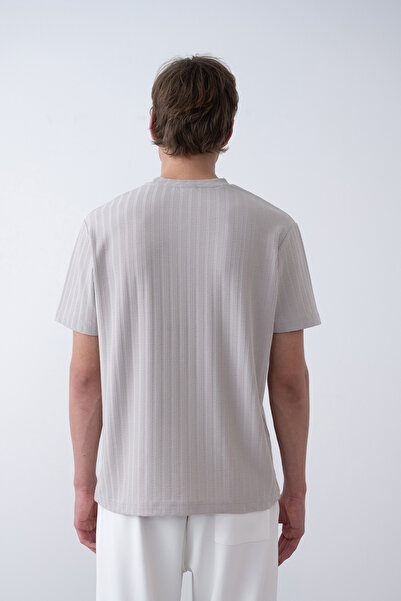 İLKCET MODA Ανδρικό μπλουζάκι Oversize με λεπτές όρθιες ρίγες