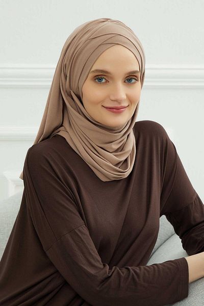 Aisha's Design شال قطني ممشط عملي برباط أمامي، cps-45، cps-45