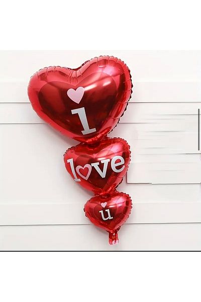 CUGY I Love You Written Heart Balloon 3 Pieces