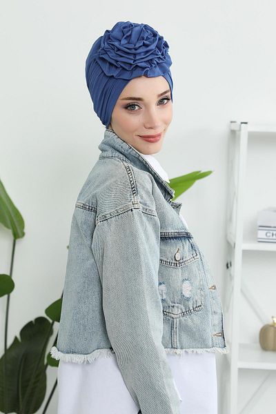 Aisha's Design غطاء رأس من القطن الممشط باللون الوردي - موديل B-21