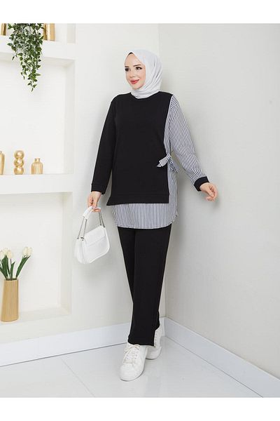 Moda Krash Side Lace Detail Modal Suit
