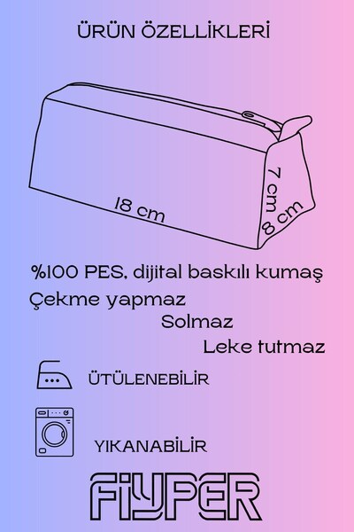 Fiyper Fiyat Performans Ürünleri Renkli Tüy Desen Kalem Kutusu Makyaj Çantası