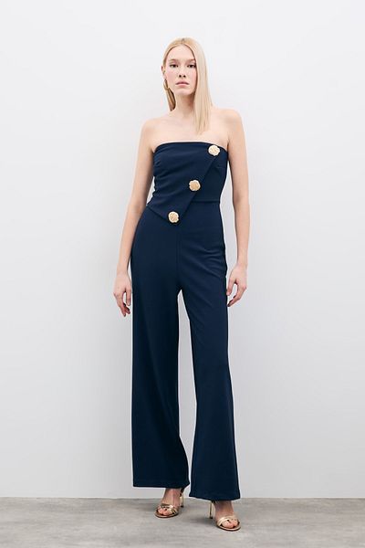 Sateen Salopetă fără bretele cu accesorii - bleumarin
