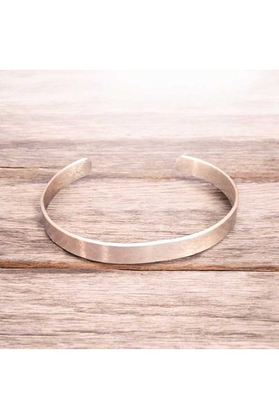 yerlikaya bakır 9mm Wide Straight Bracelet - Pure Copper, Free Name or Prayer Writing