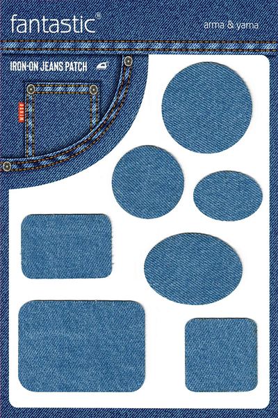 ATMACA TUHAFİYE Reparație de blugi albastru deschis - Patch de tachelaj pentru blugi și forme decorative