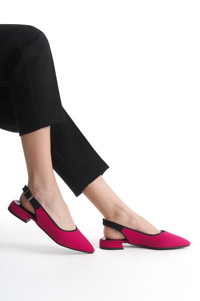 MARSEDO Balerini de zi cu vârf ascuțit pentru femei Julia Fuchsia - Spate deschis