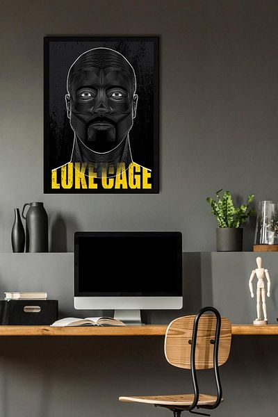 Saturn Pictură înrămată Luke Cage - Poster de desene animate Marvel