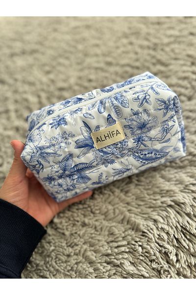 alhifa Geantă de machiaj matlasată cu imprimeu special cu model