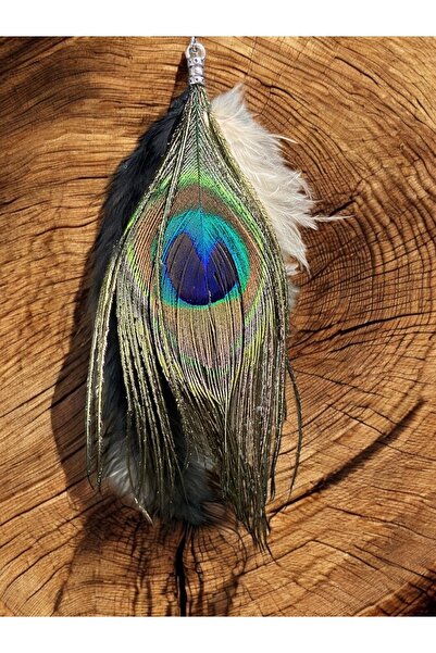 Chamis أقراط ريشة الطاووس المصنوعة يدويًا