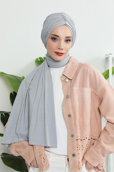 Ayşe Tasarım Boneli Combed Cotton Shawl - Drawstring, BT-1