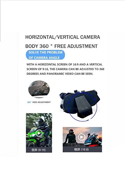 PREPARE 1080P Kameralı Wifi Kask Kulaklık 3000 mAh Su Geçirmez Bluetooth 5.4