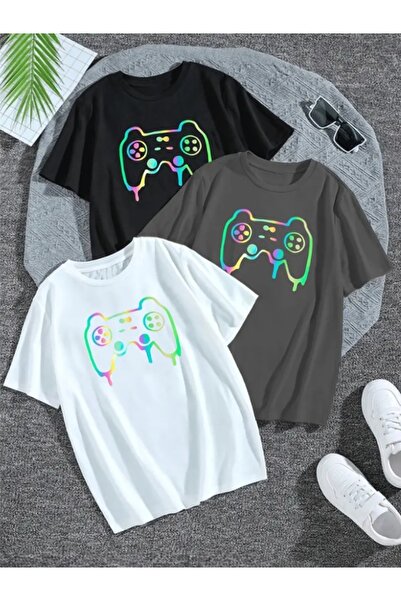 SAJA Consola de jocuri Playstation pentru copii din cu imprimeu piese tricou