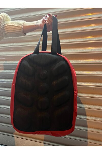 abnturk Orta Kalite Kırmızı Siyah Renkli El Çantası Çok Amaçlı Çanta 40x30Cm