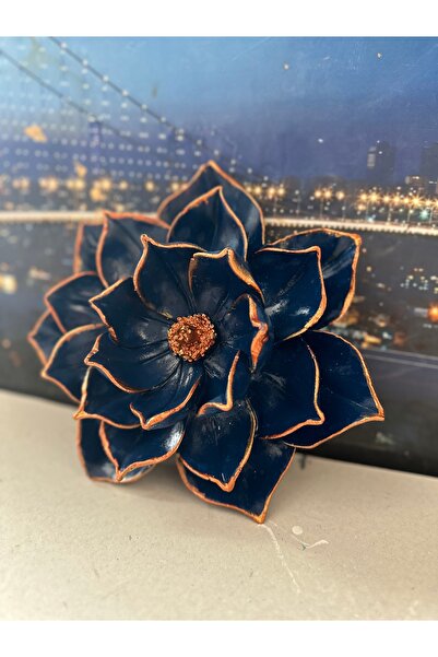 busraconcept Dekoratif duvar masa Lotus çiçek mavi-bakır 30cm