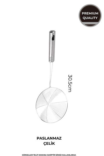 AKDAG HOME Small Size Steel Luxury Stainless Frying Colander, Oil Strainer, Steel Wire Scoop