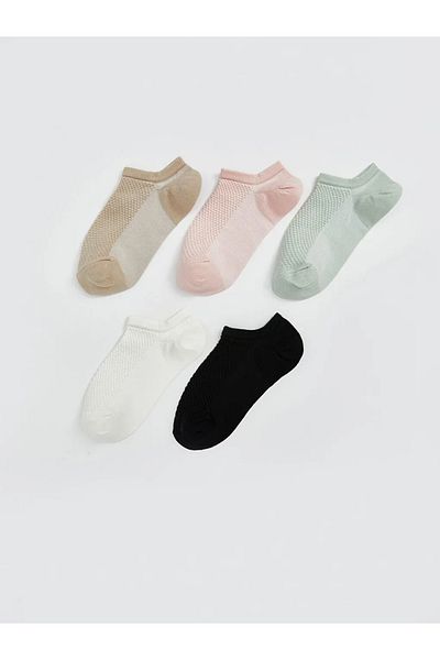 LC Waikiki Lcw Dream Gray Self Patterned Women's Booties Socks 5 Pack