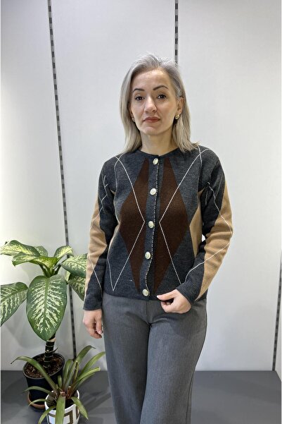 Markamoni Ezg10723 Γυναικεία Πλεκτή Ζακέτα Μπακαλάβα