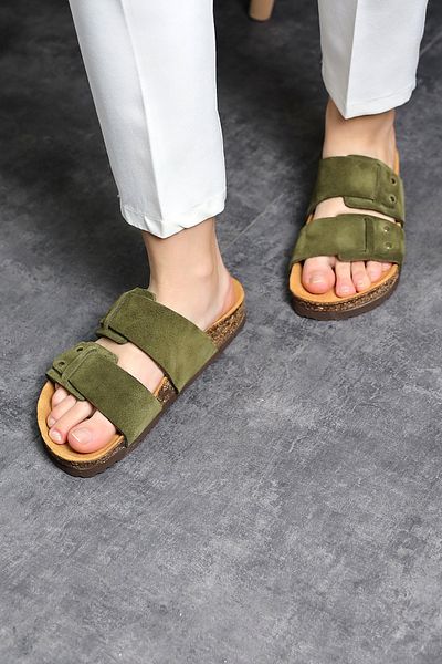 Land of Cork Παντόφλες Unisex Ανατομικές Γνήσιες Δερμάτινες Σουέντ - Φυσική Σόλα από φελλό