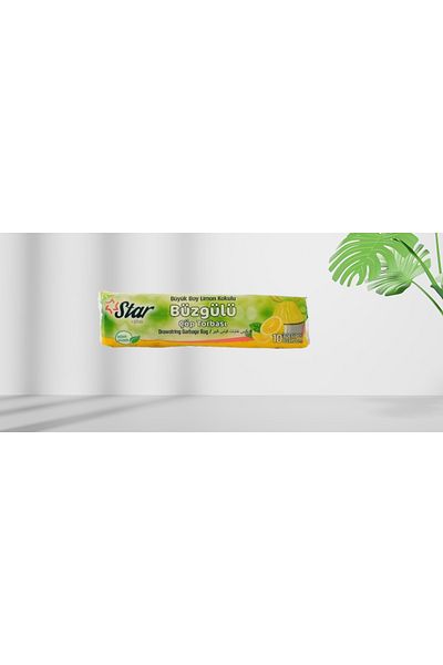 Cyberderm Drawstring Lemon Scented Garbage Bag Large Size Home and Outdoor Spaces 65X70 cm 1 Piece