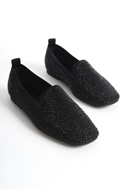 MARSEDO Γυναικεία Πλεκτά Μαύρη Πέτρα Daily Ballet Flats - Blunt Toe Cawi