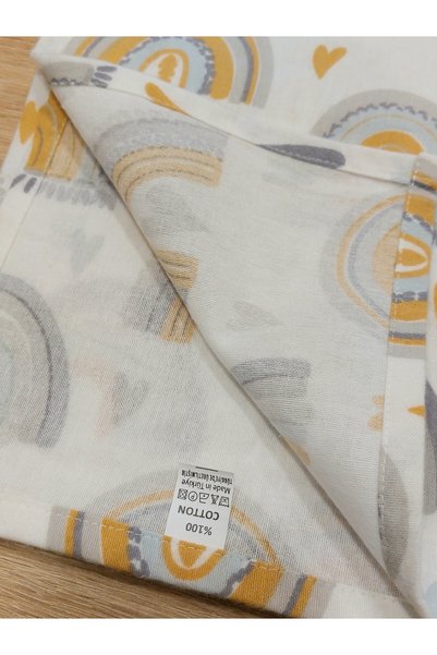 Mrvhome Flannel Baby Blanket Bohemian Rainbow and Heart Patterned 100% Cotton Swaddle Cover 75X100