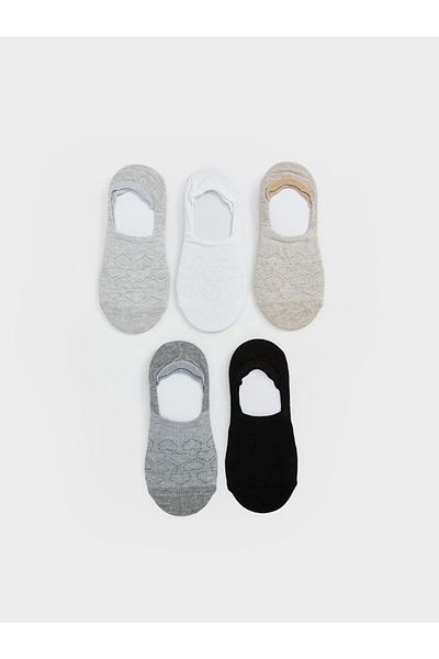 LC Waikiki Lcw Dream Gray Openwork Women's Ballerina Socks 5 Pack