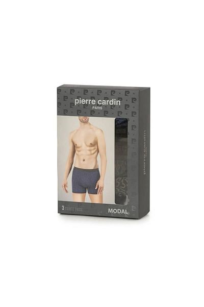 Pierre Cardin Modal Cotton Lycra 3 Pack Μαύρο-Ανθρακί-Μπλε μπόξερ με σχέδιο Q4.U.7O.K7.K.A.P.C