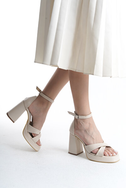 Moda Değirmeni Skin Skin Women's Cross Platform Heeled Shoes BG1115-119-0002