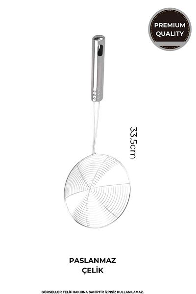 AKDAG HOME Medium Size Steel Luxury Stainless Frying Colander, Oil Strainer, Steel Wire Dipper