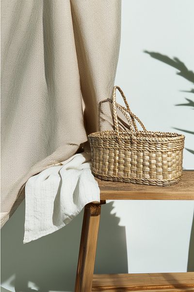 HAKİCİ Special Production Natural Multi-Purpose Wicker Picnic Basket with Handle