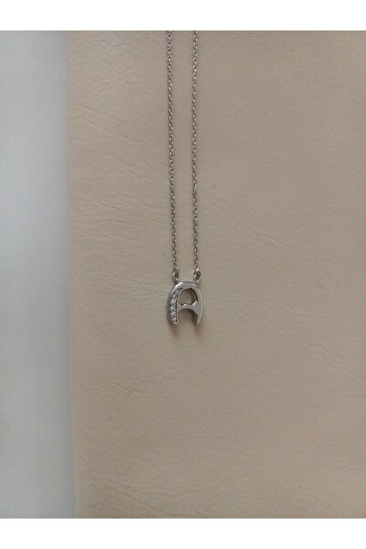Tişt Accessory Xuping Women's Silver Color Zircon Stone a Letter Steel Necklace